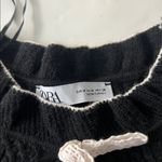 ZARA  GOTHIC STYLE HIGH COLLAR BLACK KNIT LONG SLEEVE MINI DRESS WITH BOW Medium Photo 8