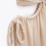 ZARA  ivory/cream gauzy maxi dress side slit with braided rope details. S… Photo 6