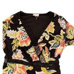 Entro  Women's Black Floral Bell Sleeve Knee Length Dress Size S Photo 8