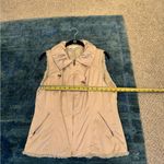 CAbi  Faux Shearling Lined Champagne Satin Zip Vest | Cozy Chic Neutral Layering Photo 9