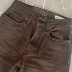 ZARA  | 90s Cut Straight-Leg Jeans Brown Distressed Faded Size 0 Photo 2