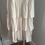 ZARA  Cream Tiered Ruffle Short Sleeve Midi Dress 100% Cotton Size Large Photo 3
