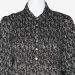 Beach Lunch Lounge Shirt Womens Small Black White Paisley Popover Boho Casual Photo 4