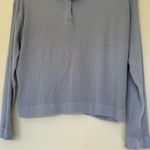 ENZA COSTA Light Blue Rib Henley Button Long Sleeve Small Photo 4