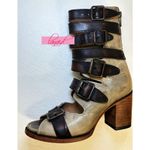 FREEBIRD by Steven Freebird Steven Bond Stone Leather Distressed Strappy Edgy Buckles Ankle Chunky Photo 11