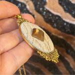 Handmade Handcrafted cowhide vintage gem cameo pendant on chain necklace Photo 5