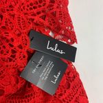 Lulus  women's size medium red lace dress first kiss v neck date wedding guest m Photo 7