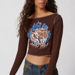Urban Outfitters Flaming Tiger Long Sleeve Tee NWT Size M Photo 1