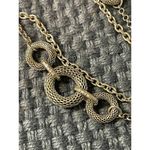 Premier Designs Premier Design Long Silver Tone Necklace Chain Link Mesh Circles 42" long Photo 1