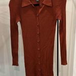 Forever 21  Orange Ribbed Button Dress Photo 0