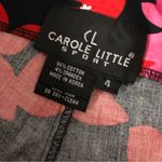 carole little Vintage  red & pink floral 2 piece set button up shirt pants size 4 Photo 2