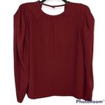 EXPRESS Women’s Maroon Puffy Shoulder Long Sleeve Top Size Small Photo 0