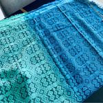 Pashmina Style Scarf/Wrap Blue and Green EUC Photo 11