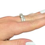 Sterling Silver Bridal Wedding Ring Set Size 8 CZ Engagement Ring Matching Band Photo 8