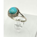 Navajo Handmade Turquoise Sterling Silver Adjustable Ring Photo 3