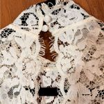 Storia  Brianne Lace Dress White Sleeveless High Neck Keyhole Back Women's M Photo 8