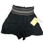 Be Bop Juniors' Black Smocked Elastic Waist Shorts - Size XS - NWT Photo 0