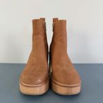 Dolce Vita Cecile Praline Nubuck Leather Wood Block Heel Ankle Boots Brown Size 7 Photo 2