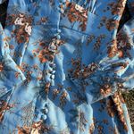 Urban Outfitters NWT UO Michelle Plunging Long Sleeve Mini Dress Blue Floral Photo 3