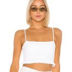 Susana Monaco  Revolve Ruffle Sugar White Crop Tank Top Photo 0