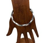 Silver Tone Bangle Bracelet, swirl pattern, feminine, boho, dressy, wedding Photo 2