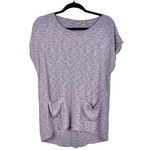 LOGO By Lori Goldstein LOGO Lori Goldstein Women's Purple Space Dye Ribbed Split Back Pocket T-shirt M Photo 0