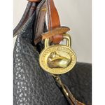 Dooney & Bourke AWL Pebbled Leather Hobo Black British Tan Trim Vintage Photo 3