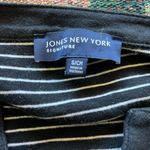 Jones New York Black and White Striped Cardigan Collared V-Neck Long Sleeve SZ S Photo 9