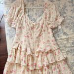 Olivaceous  Floral Dress Mini Ruffle Photo 1