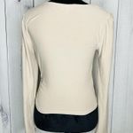 Planet Gold  Wrap Front Top Shirt Light Brown Long Sleeve Sz M Scrunch Side Photo 5