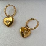 Love Heart Dangle Drop Earrings for Women Gold Photo 1
