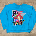 Disney  Little Mermaid Crewneck Pullover Sweatshirt Cutout Back Size Large Photo 0