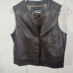 Saguaro West Black Leather Vest Size Medium EUC Photo 1