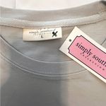 Simply Southern Festive Bow T-Shirt - Beige with Blue and Red Accents.Size Large Photo 1