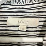 Loft Women’s Sleeveless Ruffle Striped Blouse Black White Size Medium EUC Girly Photo 3
