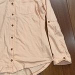 Carhartt Women's Button Up Long Sleeve Peach Solid Cotton Collared Size M (8-10) Photo 2