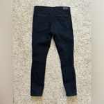 EXPRESS Womens Jeans Size 12 Short Skinny Mid Rise Black Ripped Knee Distressed Photo 5