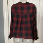 beach lunch lounge top Red Black Buffalo Plaid Check Small Button Up S Photo 3