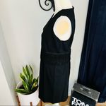 Carmen Marc Valvo Ponte Scoop Neck Dress, Black Size: 10, Fringe Dress NWT Photo 10