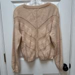 Marine layer  Knit Sweater Women Size L Orange Chevron Open Knit Long Sleeve Photo 2