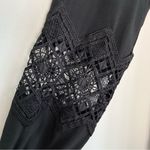 EXPRESS  Crochet Lace Inset Mini Dress Tunic Cover Up Medium Black Boho Bohemian Photo 7