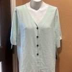 Apt. 9  mint green button up short sleeve shirt nwt Photo 3