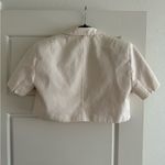 ZARA  Cream Short Sleeve Cropped Blazer Size Small Photo 2