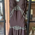 Sue Wong Vintage silk dress beaded Y2K embroidered 90s fairy nocturne chocolate Photo 0