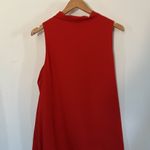 Karen Kane  Rust Red‎ Sleeveless Draped Neck Tie Asymmetrical Hem Blouse Medium Photo 6