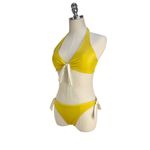 Milly  Bikini Tie Knit Detail Yellow Halter Photo 1