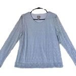 Chico's  Travelers‎ Blouse Pullover Dolman Sleeve Silver Shimmer Size 1 Photo 0