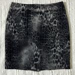 Karen Kane Crushed Velvet Animal Print Fitted Skirt Size 6 Black Cheetah Photo 0