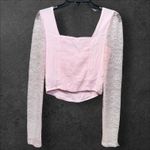 Wild Fable Babydoll Bustier Top XS Pink Floral Lace Sleeve Y2K Coquette Milkmaid Photo 4