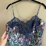 Victoria's Secret ✨ Vintage Gold Label Victoria’s Secret Blue Lace Floral Satin Slip Small Photo 1